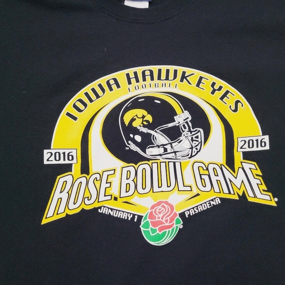 Blue 84 Iowa Hawkeyes 2016 Rose Bowl Game T-Shirt Black Size XL 100% Cotton NCAA